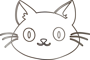 Cat muzzle drawing gradient decoration and design.
