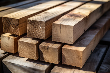 lumber, wooden boards for construction