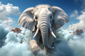 Zelfklevend Fotobehang elephant in the clouds © nataliya_ua