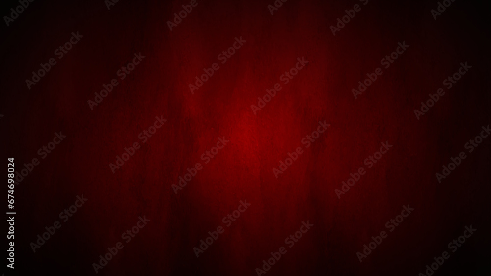 Poster abstract red backdrop grunge vector background horror style. red paper with bright center spotlight 