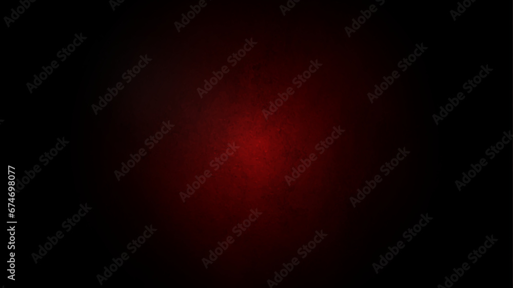 Poster abstract red backdrop grunge vector background horror style. red paper with bright center spotlight 