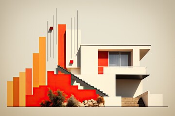 Abstrakcyjny obraz nowoczesnego domu. 