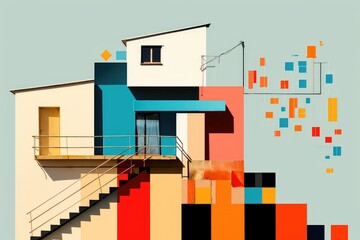 Abstrakcyjny obraz nowoczesnego domu. 