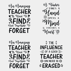Teacher quotes lettering design vector