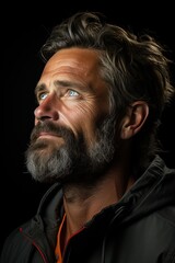 Obraz premium portrait of a handsome man in profile looking up