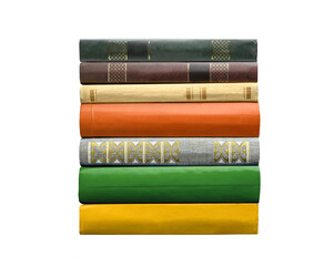 A pile of books isolated on white background