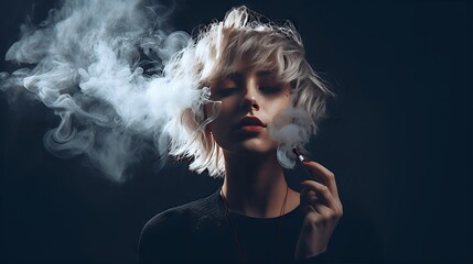 Smoking Woman. Generated AI