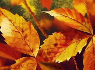 Naklejka na ściany i meble Autumn Leaves Wallpaper