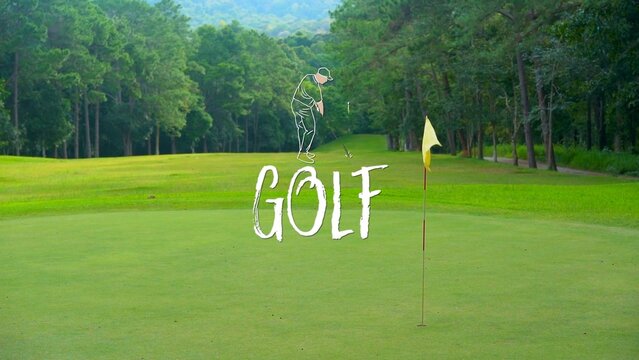 Golfing Hole In One Animated Scribble Intro Title