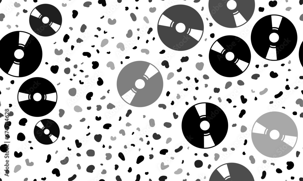 Poster abstract seamless pattern with cd symbols. creative leopard backdrop. vector illustration on white b