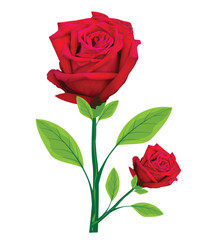 Naklejka premium red rose on white background vector design