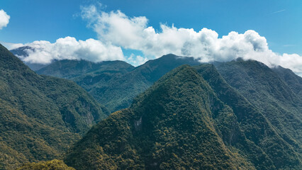 Clouds Among the Mountains in Taroko National Park in Hualien, Taiwan