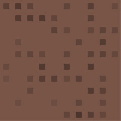 Abstract seamless geometric pattern. Mosaic background of black squares. Evenly spaced big shapes of different color. Vector illustration on brown background