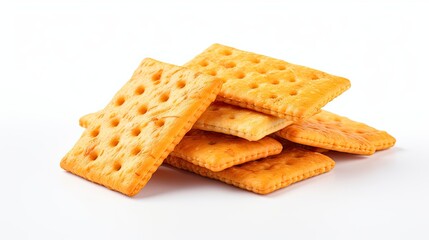Cheese crackers in white background