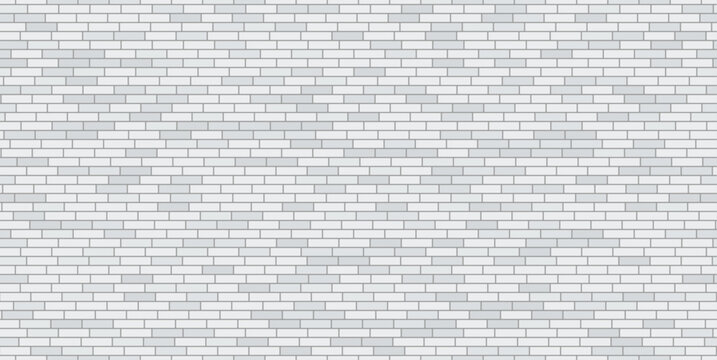 White brick wall, seamless background. Vector illustration