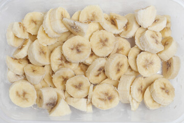 Frozen banana cuts for smoothies and homemade ice cream	