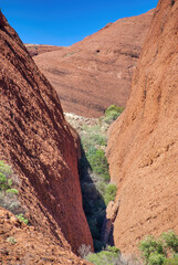 Mountains of Australian Outback under a blue sky - Northern Territory, Australia