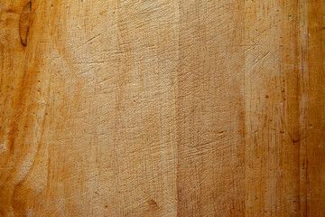 Surface of wooden cutting board, top view. Empty wood board for text, design, presentation, for...