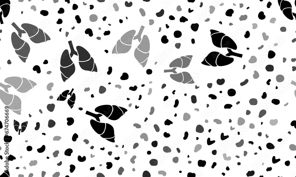 Poster abstract seamless pattern with lungs symbols. creative leopard backdrop. illustration on transparent