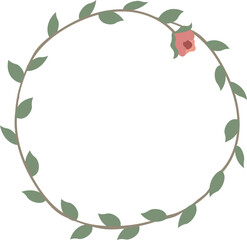Naklejka premium Circle rose wreath illustration