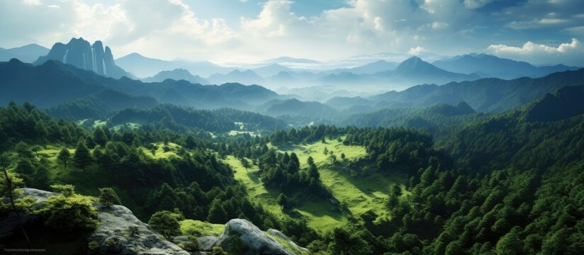In Japan the beautiful and natural island of Hokkaido is known for its stunning landscape with lush green forests majestic mountains and a sky that seems to blend seamlessly with the surrou