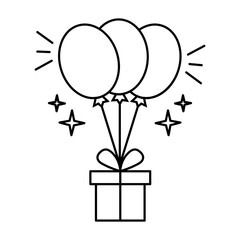 Balloon and gift icon