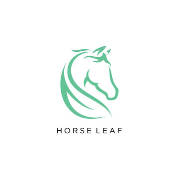 horse leaf logo design icon symbols vector illustration.