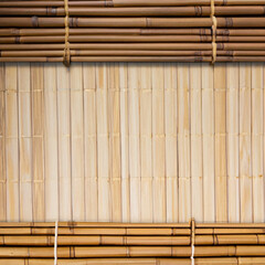 Bamboo and wooden wall as background, mockup, text and product presentation