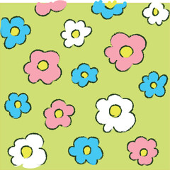 春の花柄のイラスト