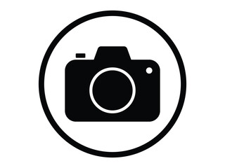 Photo camera vector icon in a circle isolated on white background. Camera icon, flat photo camera vector. Modern simple snapshot photography sign. Instant Photo internet concept. For web and app.