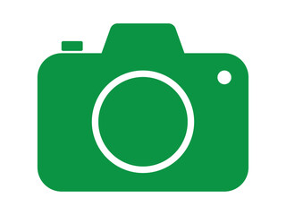 Photo camera green vector icon isolated on white background.Camera icon, flat photo camera vector. Modern simple snapshot photography sign. Instant Photo internet concept. For web and app.