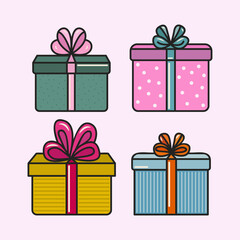 Set of colorful gift boxes