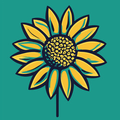  sunflower silhouette vector illustration, garden 