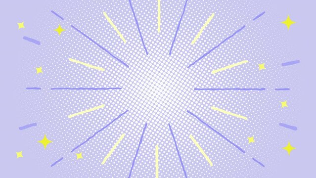 手書き風の線　回転するループアニメーション　 
水玉背景　 線は2色