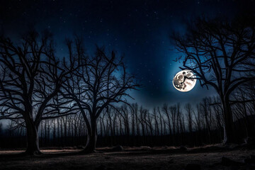 Fototapeta premium spooky moon night