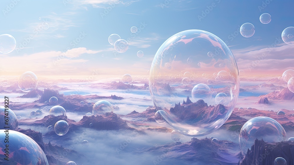 Poster multiple bubble universes coexisting within a cosmic 