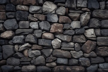 Wallpaper background with a grey masonry stone wall texture