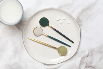 Different types of dietary supplements for health and beauty	