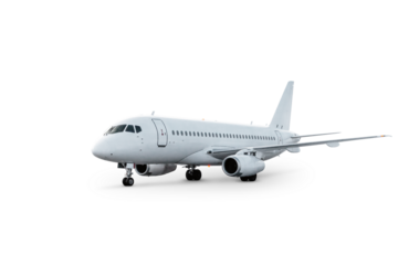 White passenger airplane isolated