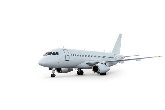 White passenger airplane isolated