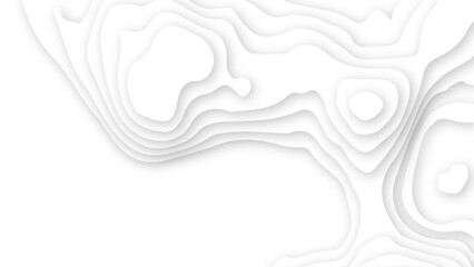 Abstract Luxury paper cut background, Abstract decoration, white pattern lines gradients, topographic canyon map light relief texture, curved layers.