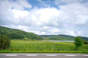 Lake Toro, the largest lake in Kushiroshitsugen National Park, located on the eastern side of the park, Hokkaido, Japan