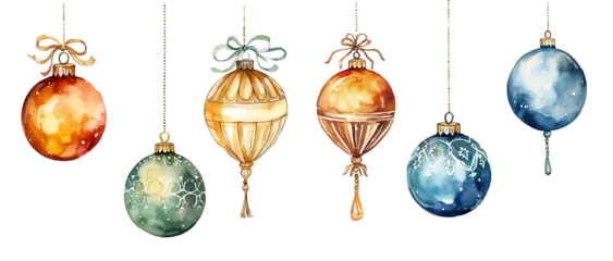 Foto op Plexiglas Watercolor Christmas decoration ball vector illustration, watercolor vector illustration © LeoOrigami