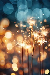 vertical shot of sparklers. Beautiful Christmas background. Generative AI