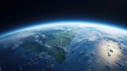 close-up of planet earth, view from cosmos.Generative AI