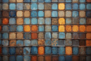 Wallpaper background with a patterned design resembling colored tiles
