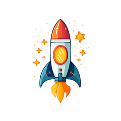 Creative flat  rocket illustration