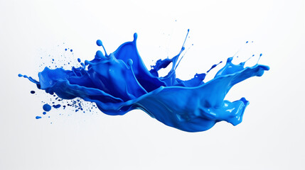 Blue paint on a white surface