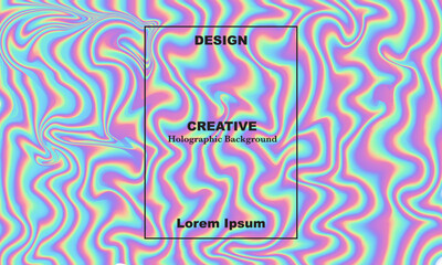 Holographic abstract background in pastel/neon colors design. Vector illustration for your modern style 80s/90s background for your creative design project: fashion. covers, books, printing & more