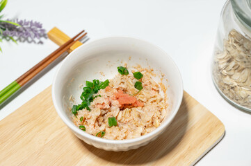 オートミールでタラコご飯　